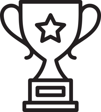 Kazanan Siyah ve Beyaz Logo Simgesi Markalaşma ve Tasarım için PNG Biçiminde