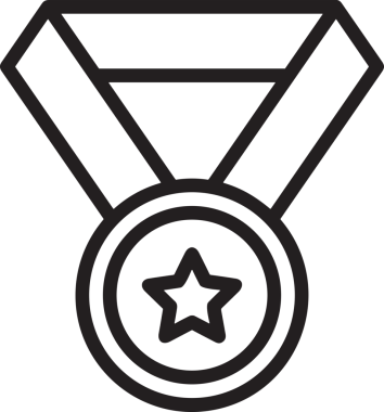 Kazanan Siyah ve Beyaz Logo Simgesi Markalaşma ve Tasarım için PNG Biçiminde