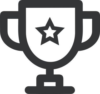 Kazanan Siyah ve Beyaz Logo Simgesi Markalaşma ve Tasarım için PNG Biçiminde