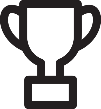 Kazanan Siyah ve Beyaz Logo Simgesi Markalaşma ve Tasarım için PNG Biçiminde