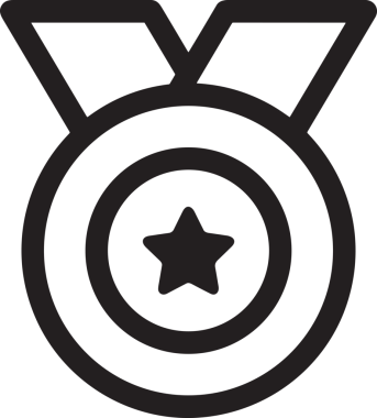 Kazanan Siyah ve Beyaz Logo Simgesi Markalaşma ve Tasarım için PNG Biçiminde