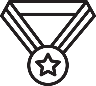 Kazanan Siyah ve Beyaz Logo Simgesi Markalaşma ve Tasarım için PNG Biçiminde