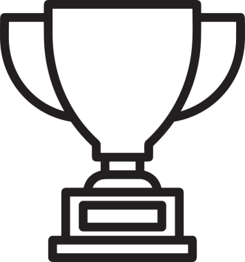 Kazanan Siyah ve Beyaz Logo Simgesi Markalaşma ve Tasarım için PNG Biçiminde