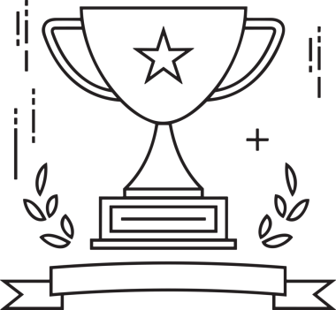 Kazanan Siyah ve Beyaz Logo Simgesi Markalaşma ve Tasarım için PNG Biçiminde