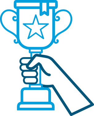 Kazanan Siyah ve Beyaz Logo Simgesi Markalaşma ve Tasarım için PNG Biçiminde