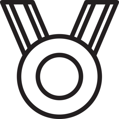 Kazanan Siyah ve Beyaz Logo Simgesi Markalaşma ve Tasarım için PNG Biçiminde