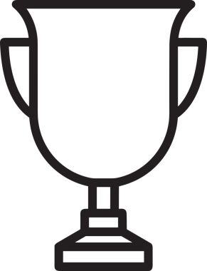 Kazanan Siyah ve Beyaz Logo Simgesi Markalaşma ve Tasarım için PNG Biçiminde