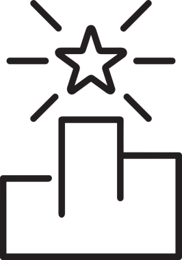 Kazanan Siyah ve Beyaz Logo Simgesi Markalaşma ve Tasarım için PNG Biçiminde