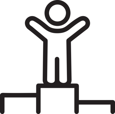 Kazanan Siyah ve Beyaz Logo Simgesi Markalaşma ve Tasarım için PNG Biçiminde