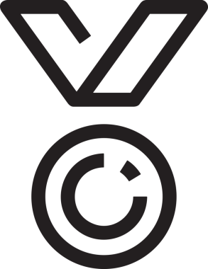 Kazanan Siyah ve Beyaz Logo Simgesi Markalaşma ve Tasarım için PNG Biçiminde