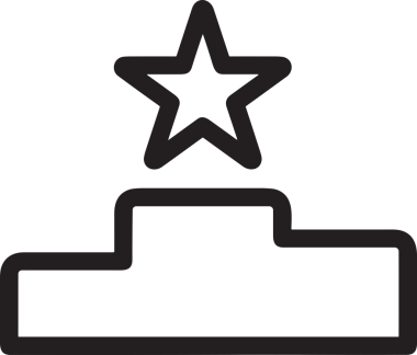 Kazanan Siyah ve Beyaz Logo Simgesi Markalaşma ve Tasarım için PNG Biçiminde