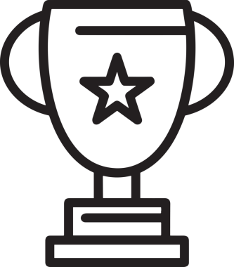 Kazanan Siyah ve Beyaz Logo Simgesi Markalaşma ve Tasarım için PNG Biçiminde