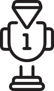 Kazanan Siyah ve Beyaz Logo Simgesi Markalaşma ve Tasarım için PNG Biçiminde