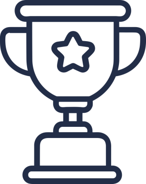 Kazanan Siyah ve Beyaz Logo Simgesi Markalaşma ve Tasarım için PNG Biçiminde