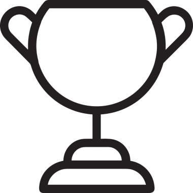 Kazanan Siyah ve Beyaz Logo Simgesi Markalaşma ve Tasarım için PNG Biçiminde