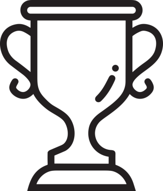 Kazanan Siyah ve Beyaz Logo Simgesi Markalaşma ve Tasarım için PNG Biçiminde