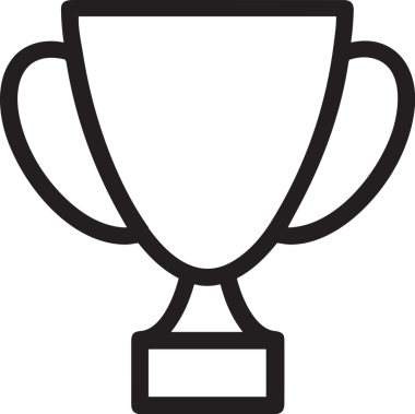 Kazanan Siyah ve Beyaz Logo Simgesi Markalaşma ve Tasarım için PNG Biçiminde