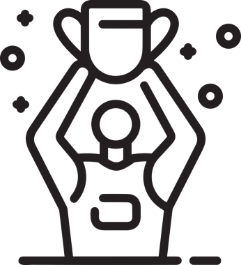 Kazanan Siyah ve Beyaz Logo Simgesi Markalaşma ve Tasarım için PNG Biçiminde