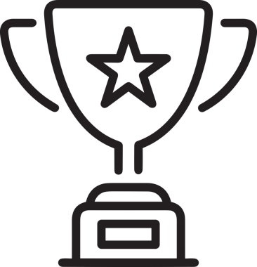 Kazanan Siyah ve Beyaz Logo Simgesi Markalaşma ve Tasarım için PNG Biçiminde