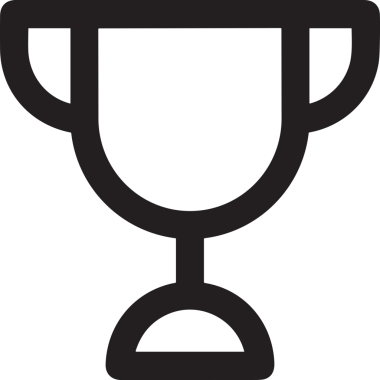 Kazanan Siyah ve Beyaz Logo Simgesi Markalaşma ve Tasarım için PNG Biçiminde