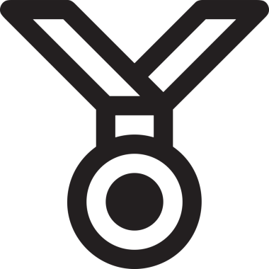 Kazanan Siyah ve Beyaz Logo Simgesi Markalaşma ve Tasarım için PNG Biçiminde