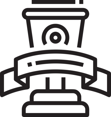 Kazanan Siyah ve Beyaz Logo Simgesi Markalaşma ve Tasarım için PNG Biçiminde