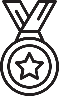 Kazanan Siyah ve Beyaz Logo Simgesi Markalaşma ve Tasarım için PNG Biçiminde