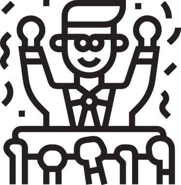 Kazanan Siyah ve Beyaz Logo Simgesi Markalaşma ve Tasarım için PNG Biçiminde