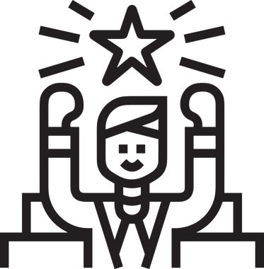 Kazanan Siyah ve Beyaz Logo Simgesi Markalaşma ve Tasarım için PNG Biçiminde