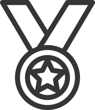 Kazanan Siyah ve Beyaz Logo Simgesi Markalaşma ve Tasarım için PNG Biçiminde