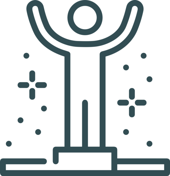 Kazanan Siyah ve Beyaz Logo Simgesi Markalaşma ve Tasarım için PNG Biçiminde