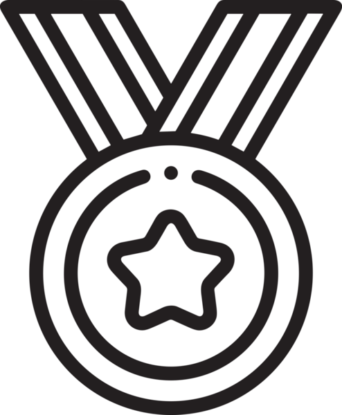 Kazanan Siyah ve Beyaz Logo Simgesi Markalaşma ve Tasarım için PNG Biçiminde