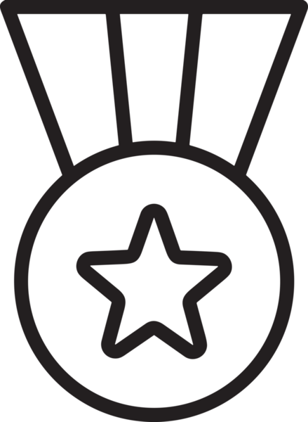 Kazanan Siyah ve Beyaz Logo Simgesi Markalaşma ve Tasarım için PNG Biçiminde