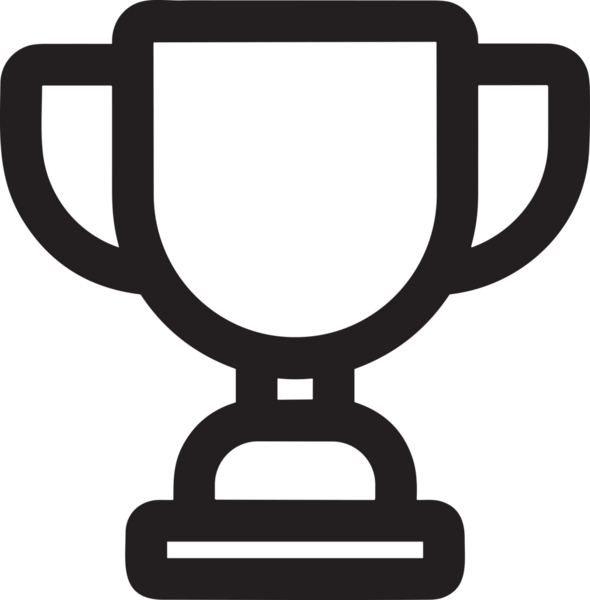 Kazanan Siyah ve Beyaz Logo Simgesi Markalaşma ve Tasarım için PNG Biçiminde