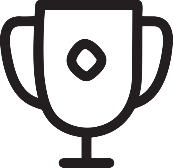 Kazanan Siyah ve Beyaz Logo Simgesi Markalaşma ve Tasarım için PNG Biçiminde