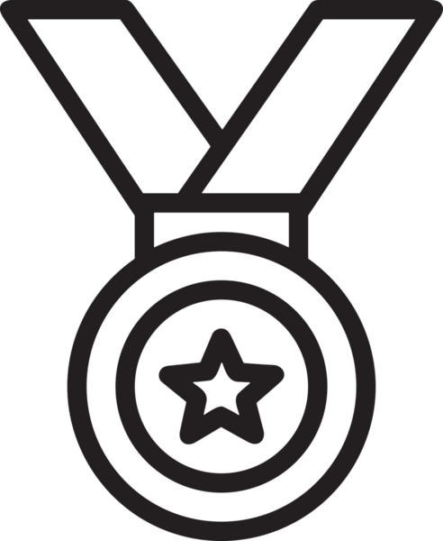 Kazanan Siyah ve Beyaz Logo Simgesi Markalaşma ve Tasarım için PNG Biçiminde