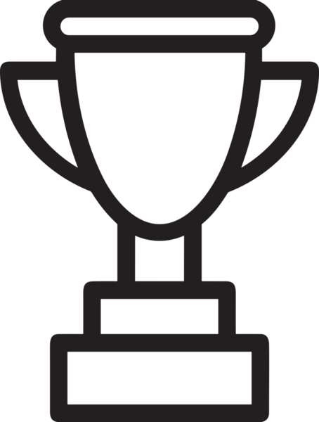 Kazanan Siyah ve Beyaz Logo Simgesi Markalaşma ve Tasarım için PNG Biçiminde