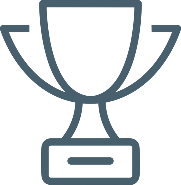 Kazanan Siyah ve Beyaz Logo Simgesi Markalaşma ve Tasarım için PNG Biçiminde