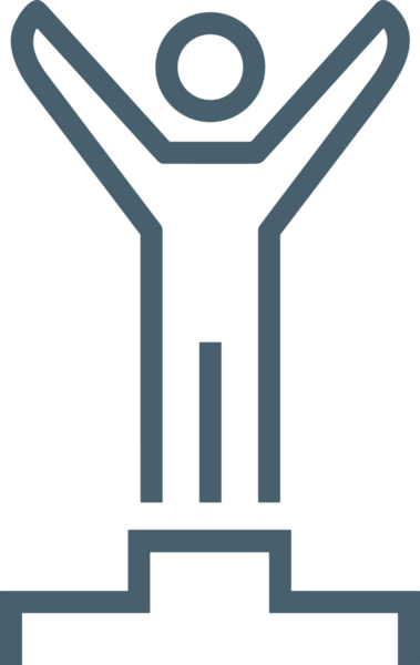 Kazanan Siyah ve Beyaz Logo Simgesi Markalaşma ve Tasarım için PNG Biçiminde