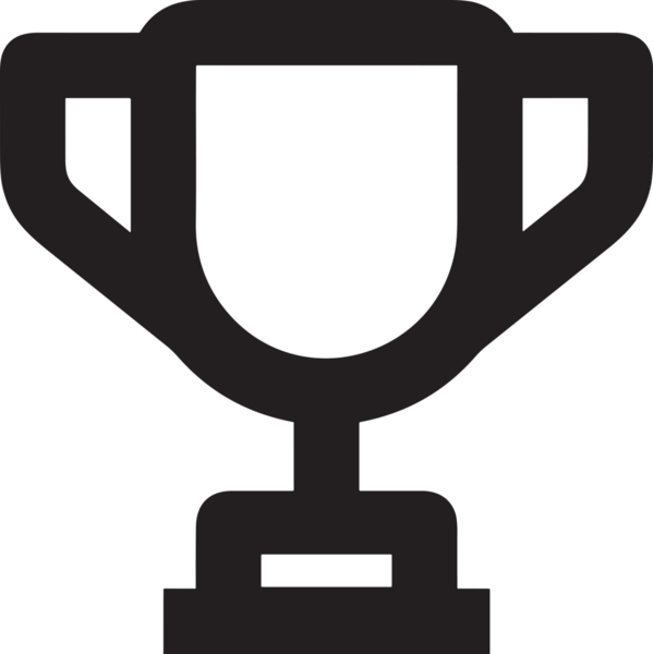 Kazanan Siyah ve Beyaz Logo Simgesi Markalaşma ve Tasarım için PNG Biçiminde