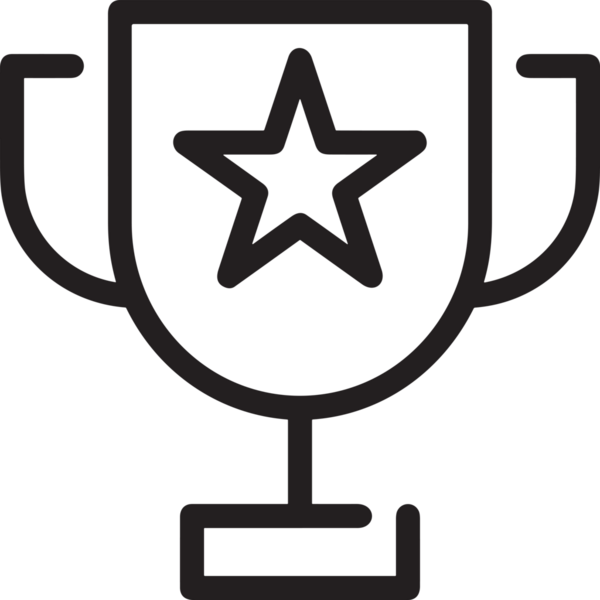 Kazanan Siyah ve Beyaz Logo Simgesi Markalaşma ve Tasarım için PNG Biçiminde