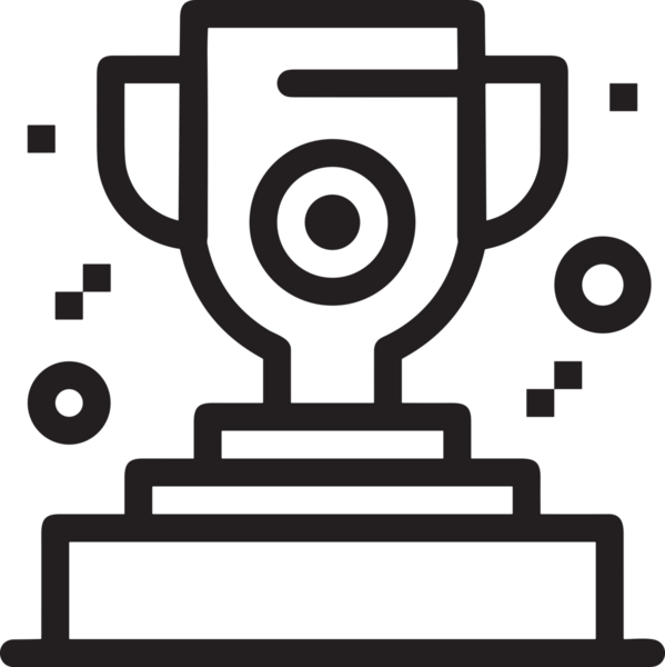 Kazanan Siyah ve Beyaz Logo Simgesi Markalaşma ve Tasarım için PNG Biçiminde