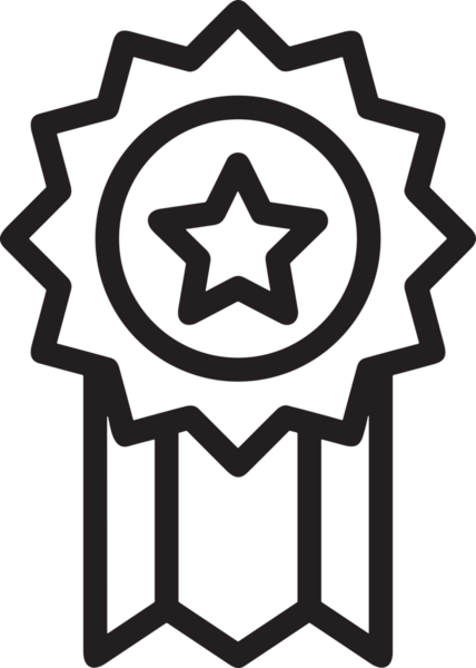 Kazanan Siyah ve Beyaz Logo Simgesi Markalaşma ve Tasarım için PNG Biçiminde