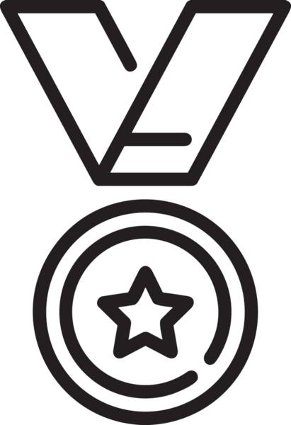 Kazanan Siyah ve Beyaz Logo Simgesi Markalaşma ve Tasarım için PNG Biçiminde