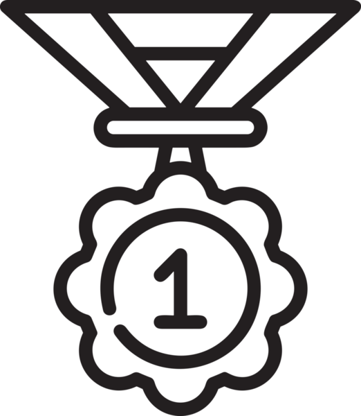 Kazanan Siyah ve Beyaz Logo Simgesi Markalaşma ve Tasarım için PNG Biçiminde