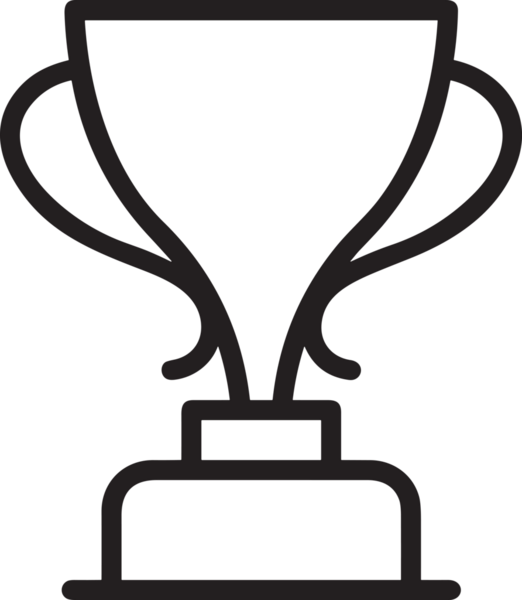 Kazanan Siyah ve Beyaz Logo Simgesi Markalaşma ve Tasarım için PNG Biçiminde