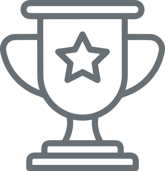 Kazanan Siyah ve Beyaz Logo Simgesi Markalaşma ve Tasarım için PNG Biçiminde