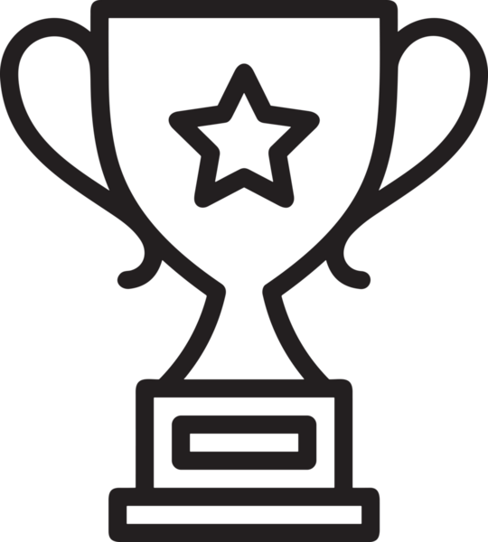 Kazanan Siyah ve Beyaz Logo Simgesi Markalaşma ve Tasarım için PNG Biçiminde