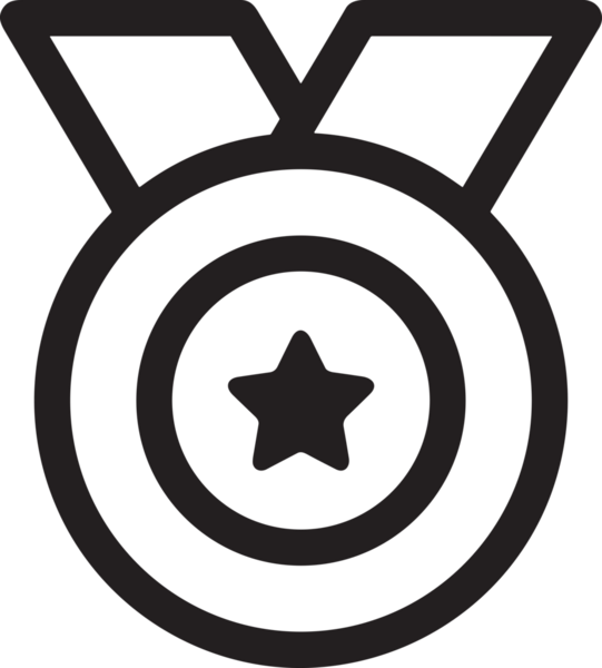 Kazanan Siyah ve Beyaz Logo Simgesi Markalaşma ve Tasarım için PNG Biçiminde