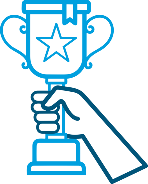 Kazanan Siyah ve Beyaz Logo Simgesi Markalaşma ve Tasarım için PNG Biçiminde